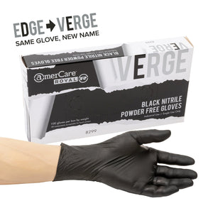 Black Verge Powder Free Nitrile Gloves, Case of 1,000