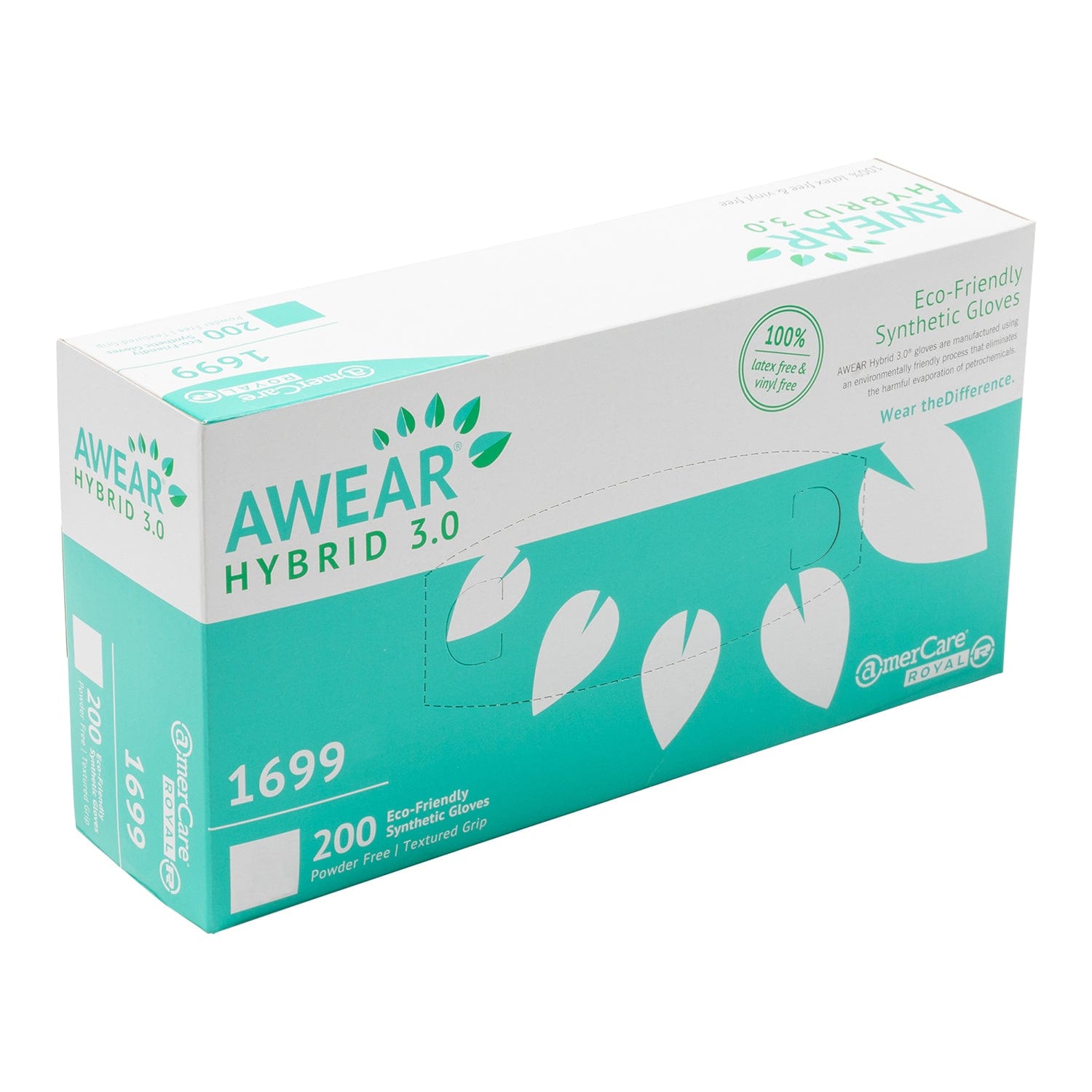 AWEAR Eco-Friendly Powder Free Hybrid 3.0 Gloves, Case of 1,000 (XXL: 900)