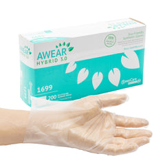 AWEAR Eco-Friendly Powder Free Hybrid 3.0 Gloves, Case of 1,000 (XXL: 900)