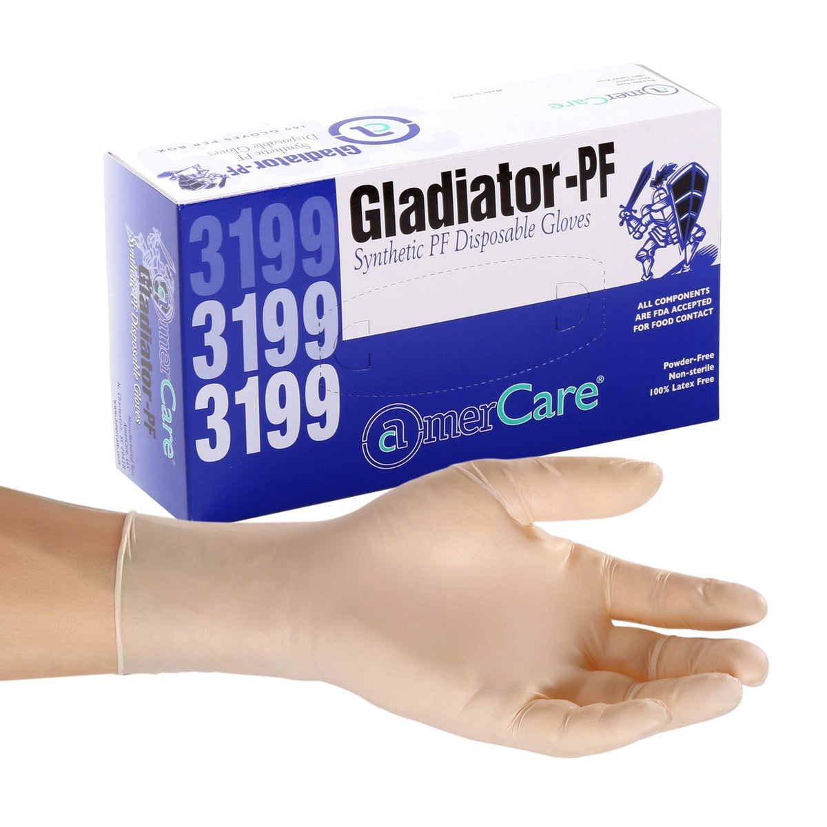 Gladiator Stretch Powder Free Vinyl Gloves, Case of 1,000