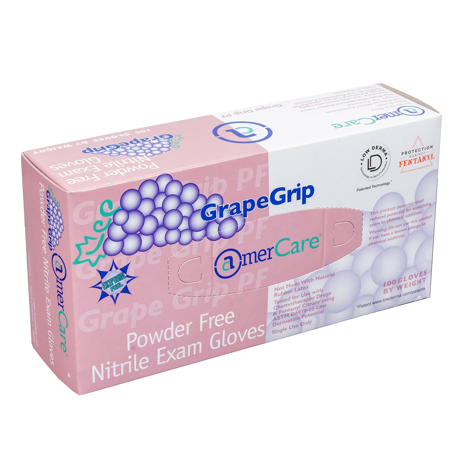 Grape Grip Powder Free Nitrile Exam Gloves, Case of 1,000