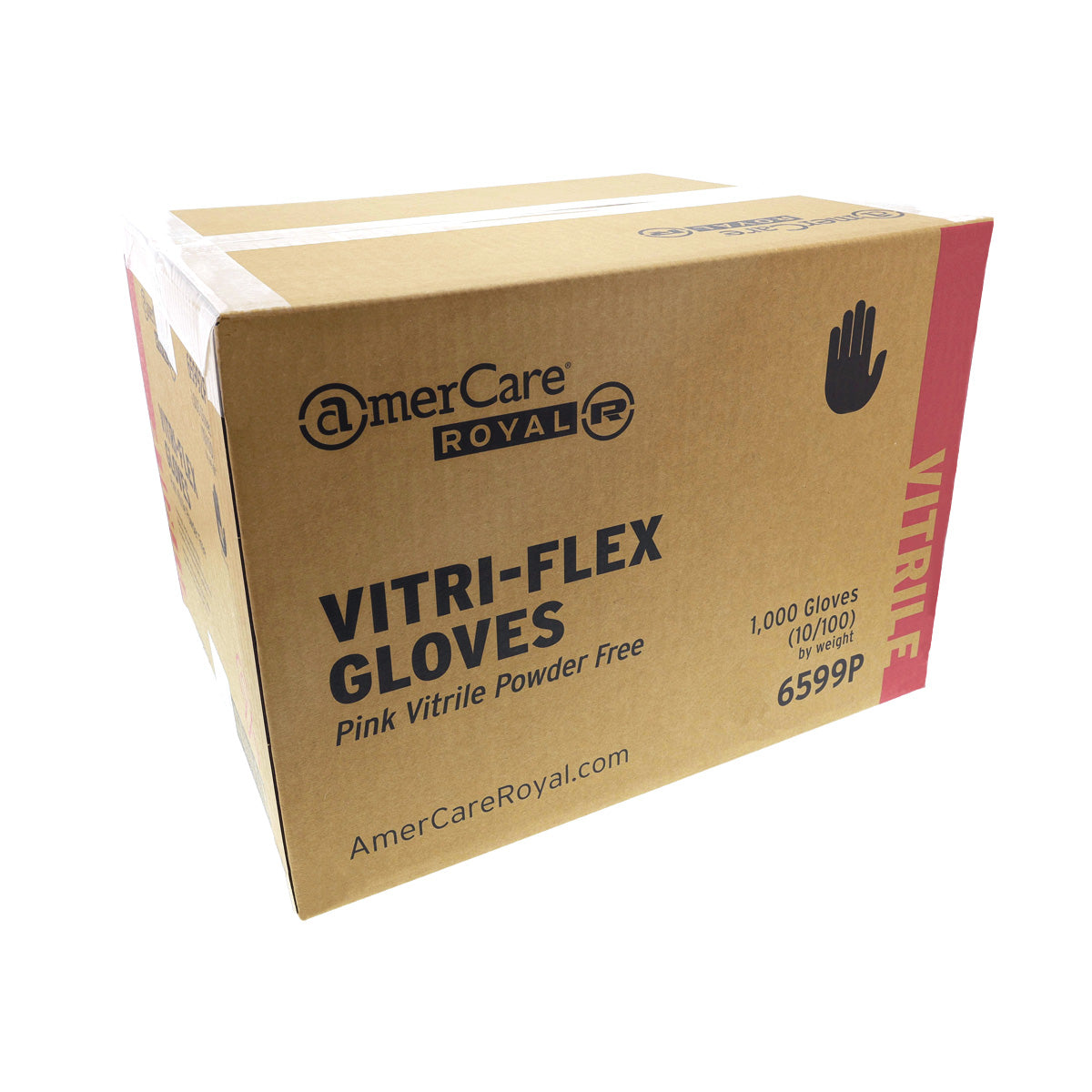 Vitri-Flex Pink Powder Free Vitrile Disposable Gloves, Case of 1,000