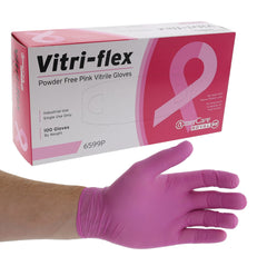 Vitri-Flex Pink Powder Free Vitrile Disposable Gloves, Case of 1,000