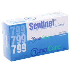 X- Large Sentinel Powdered Vinyl Gloves, Box of 100