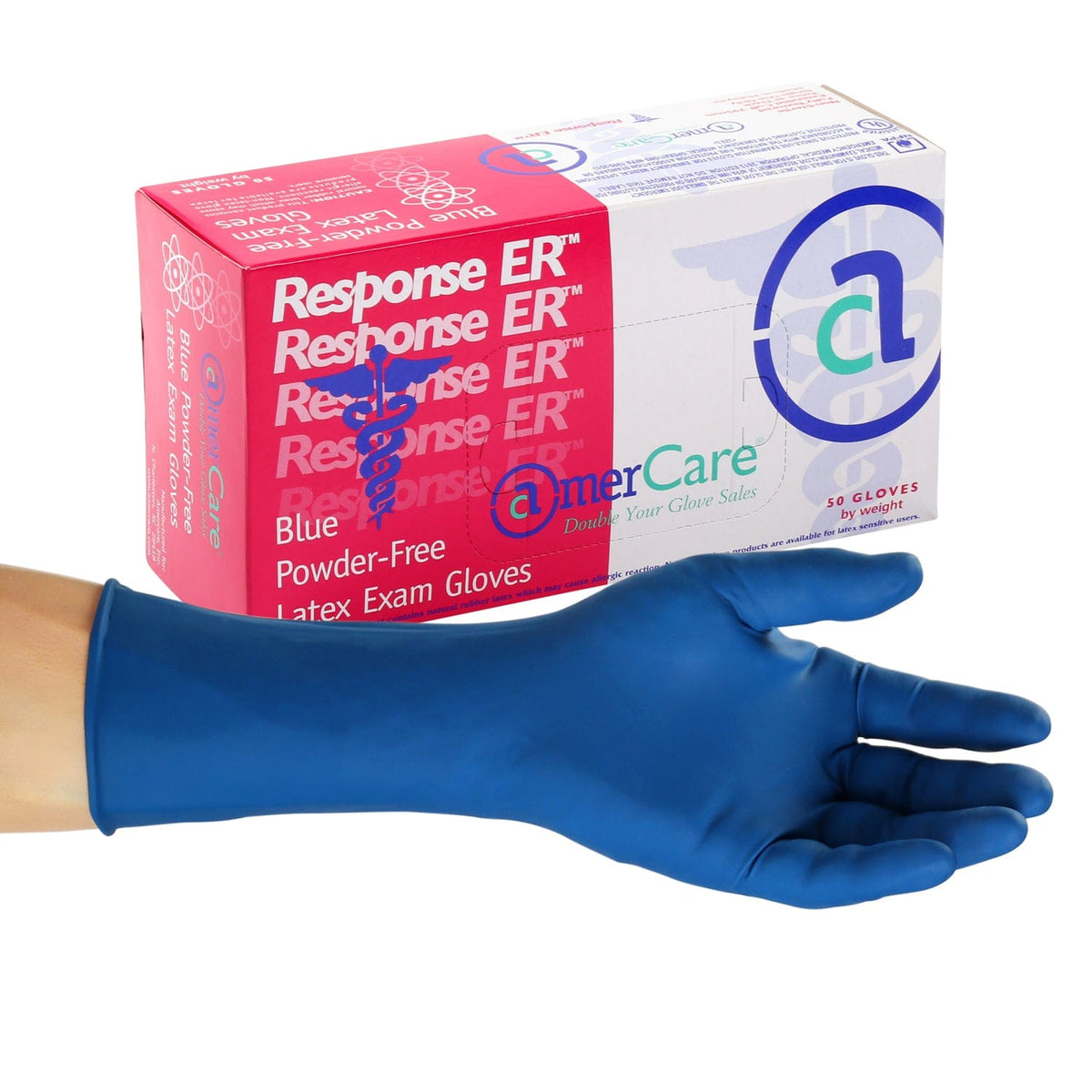 Response ER Powder Free Latex Exam Gloves, Case of 500