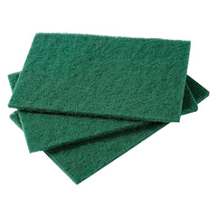 Green 6" x 9" Medium Duty Scouring Pads, Case of 60