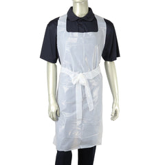 28" x 46" White 1.5 Mil Poly Aprons, Case of 500