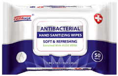 Germisept Antibacterial Hand Wipes "BZK"  FDA OTC Approved 50ct