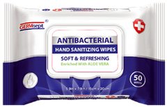 Germisept Antibacterial Hand Wipes "BZK"  FDA OTC Approved 50ct