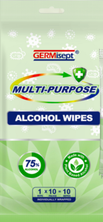 Germisept Multi-Purpose Alcohol Wipes 10ct